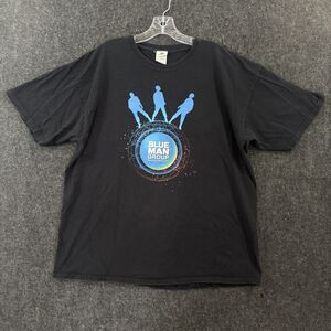 Vintage Universal Orlando Blue Man Group Shirt Men's XL Black Graphic Logo Tee
